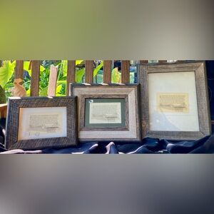 3 Primitive Wood Picture Frames Reclaimed Barn Wood J Alva Roberdeau